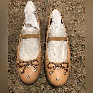 Bandolino Tan Studded Ballet Flats